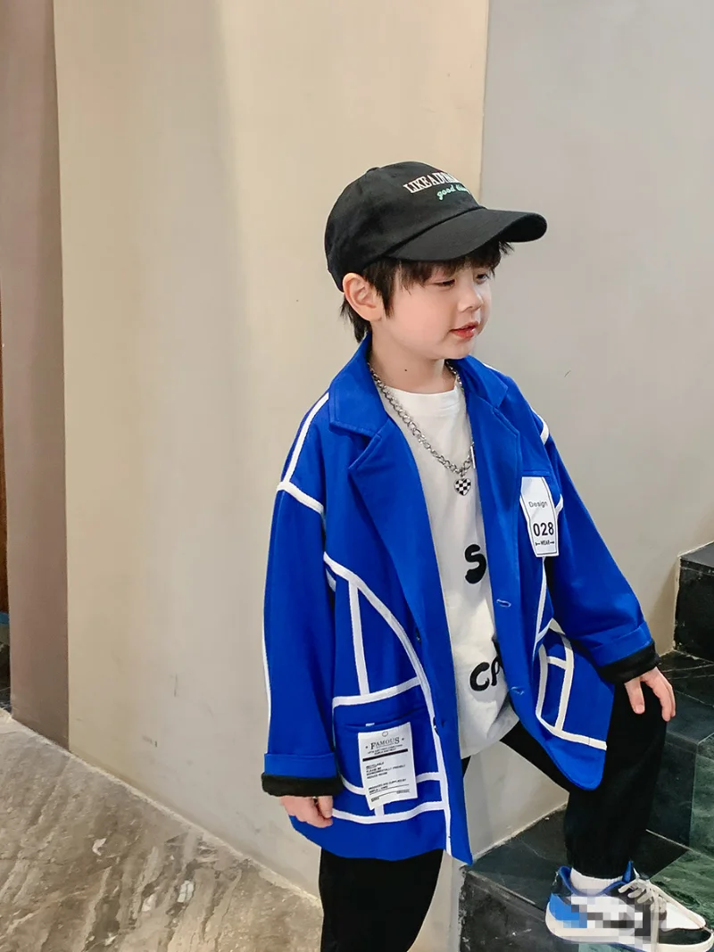 

Children's Clothing Boys' Spring and Autumn Clothing Coat Korean Style Small Suit Western Style Suit 2022 New Spring Fashion