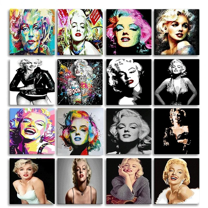 

cross language Painting By Numbers Kits For Adults Monroe Figure Paint Kits Modern Canvas By Numbers Art Picture Living Room