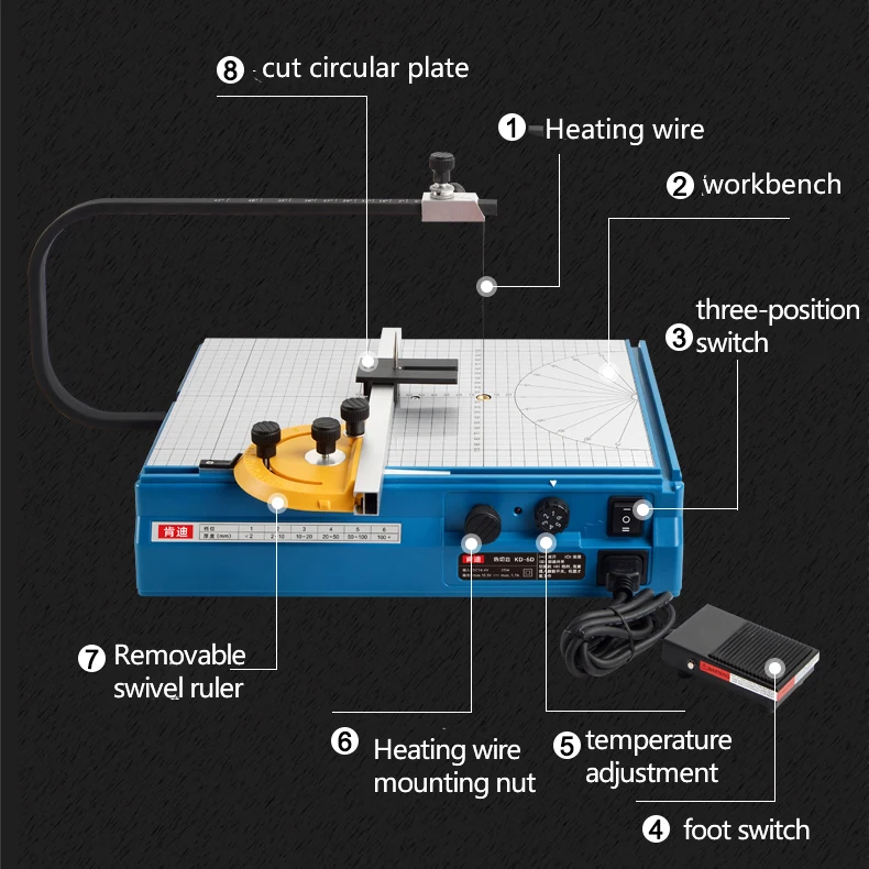 Электрический нагревательный режущий станок для пены КТ доска EPE нож горячей