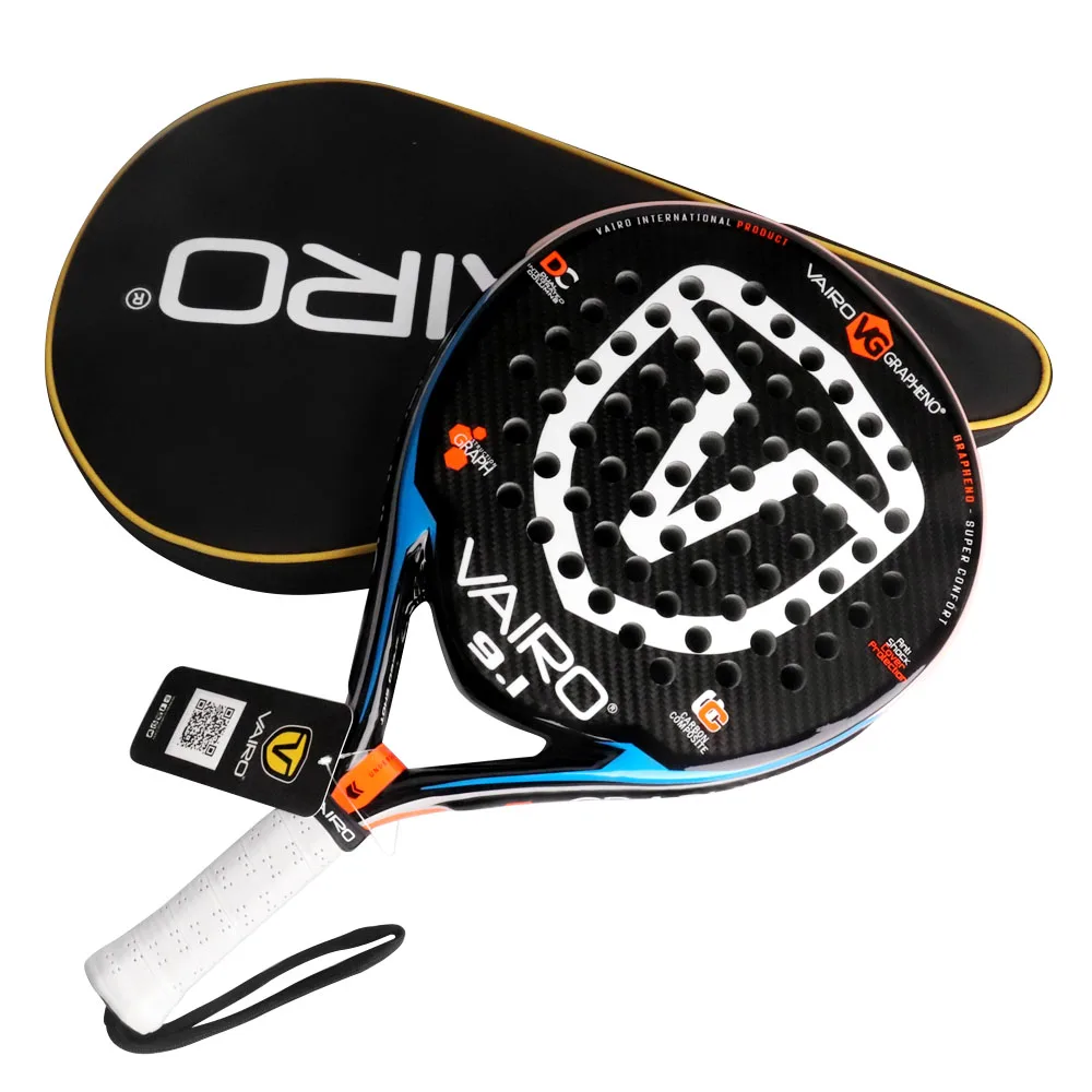 (Spot) 9.1 Vairo Paddle Racket Full Carbon Pala Padel Men's and Women's Racket Equipment High Quality Tennis Racket with Bag