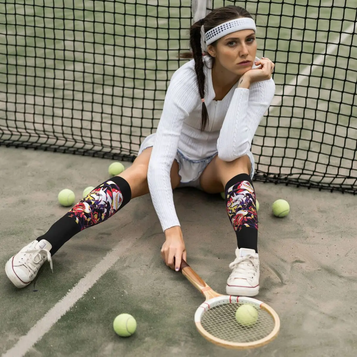 Носки Helluva Boss Loona супер мягкие чулки в стиле Харадзюку всесезонные длинные носки