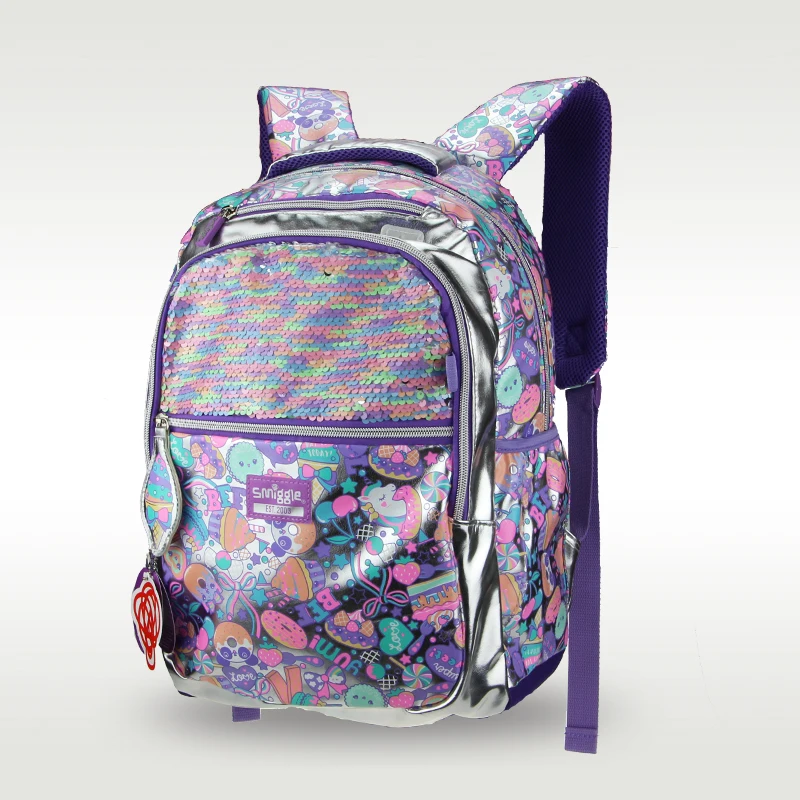Australia Original Smiggle Children's Schoolbag Girls 16th Anniversary Sequin Cake Backpack 7-12 Years 16 Inches