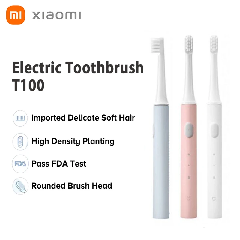 

Зубная щетка Xiaomi Mijia T100 звуковая электрическая, перезаряжаемая через USB, водонепроницаемая ультразвуковая автоматическая зубная щетка IPX7