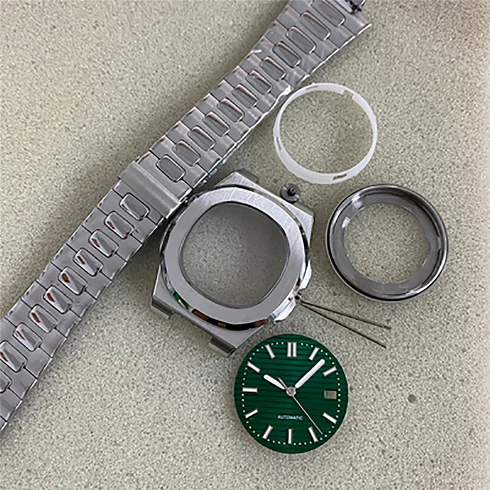 Men Watch Assembly Part 41mm Stainless Steel Case, Watch Full Kit Case Strap Hands Dial Watch Accessories for NH35 NH36 Movement