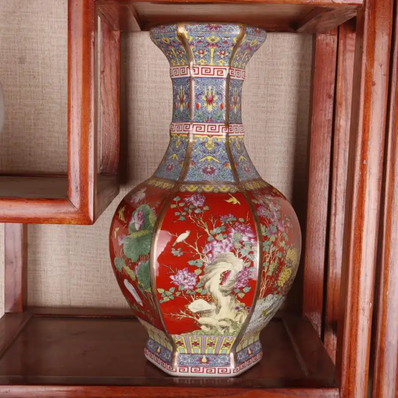 

26CM Ceramic Vase Antique Ornaments Home Crafts Cccessories living room Decoration Antique Collection