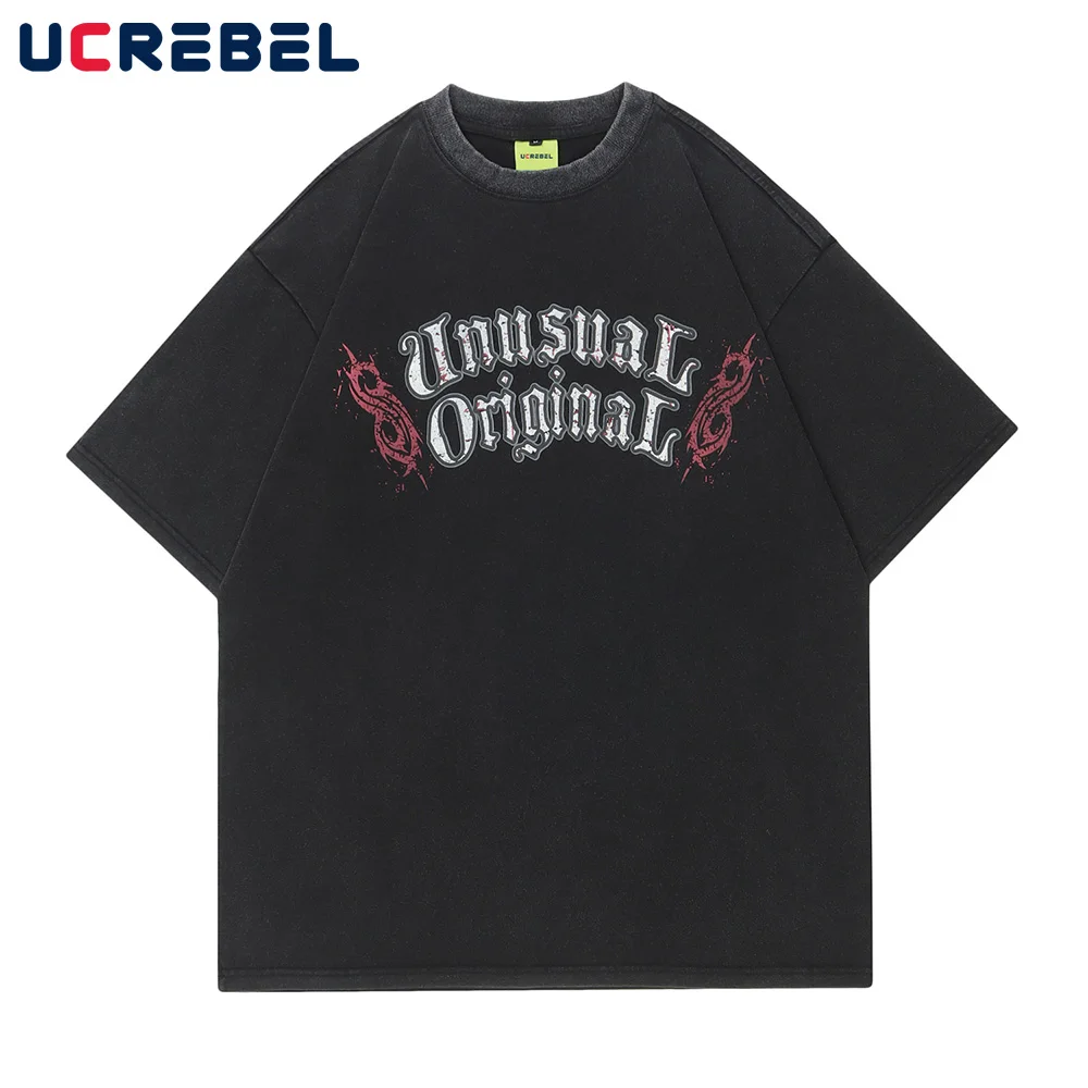 

Мужская двухсторонняя Футболка с принтом букв, Мужская потертая Повседневная летняя свободная хлопковая футболка в стиле ретро с полурука...