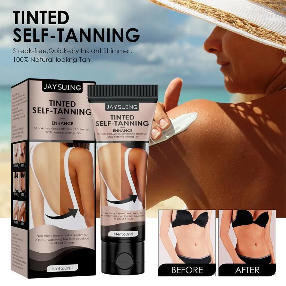 

60ml Sunless Self Tanning Lotion Bronze Quickly Coloring Tan Lotion Cream Natural Body Body Lasting Face Suntan Mousse Care W9E7