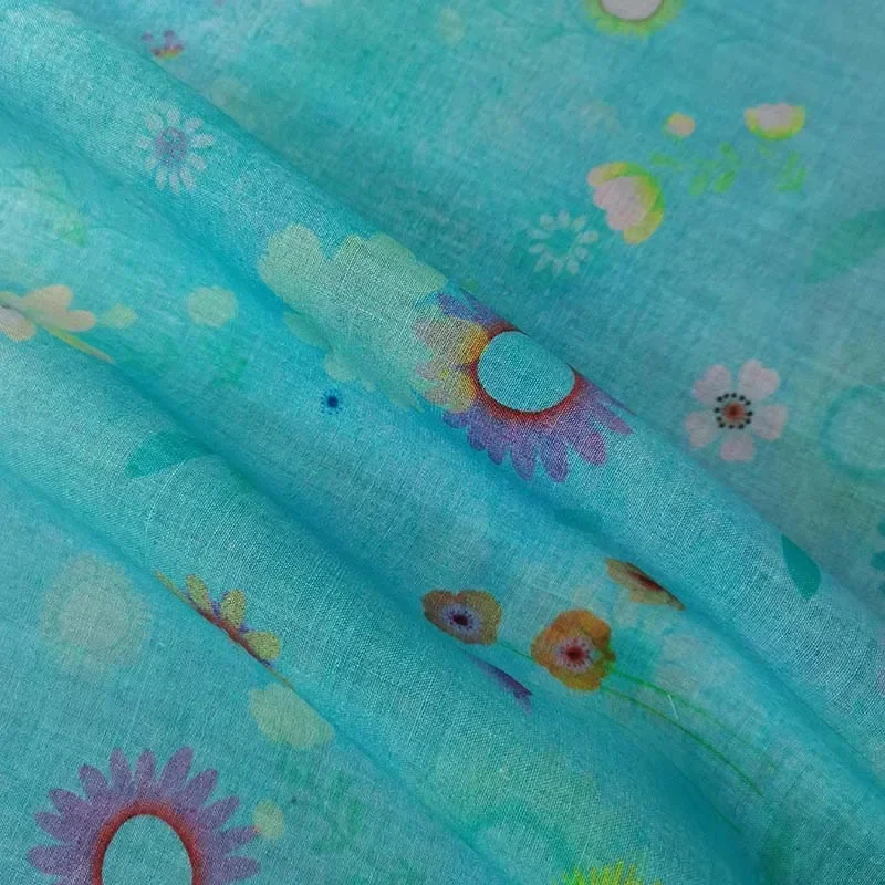 Темно-синий высококачественный натуральный 100% чистый льняной тканевый халат с