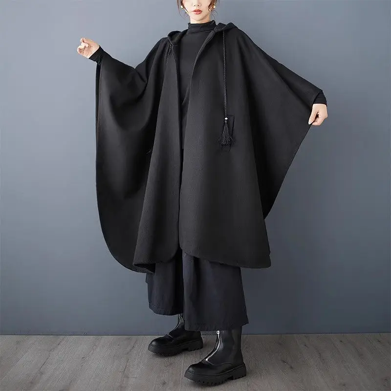 Ветровка 2024 осень и зима новая свободная накидка большого размера темная