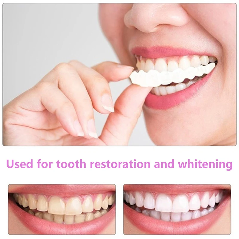 teeth whitening Teeth Braces Simulation Denture Dental veneers Silicone fake Perfect Smile braces False tooth 2Pcs/Set - купить по