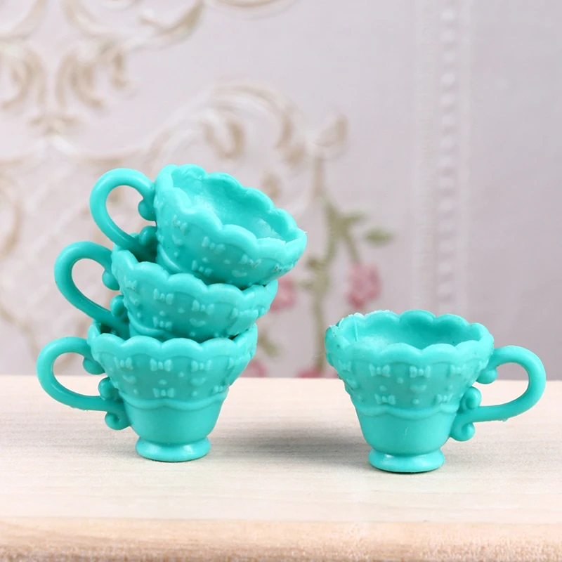 

4Pcs 1:12 Dollhouse Mini Coffee Cup Drink Cup Tableware Kitchen Furniture Decor