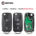 Брелок KEYYOU для дистанционного ключа с 2 кнопками для VW Beetle Bora Golf Passat транспортер поло T5 1J0959753AG чип ID48 434 МГц