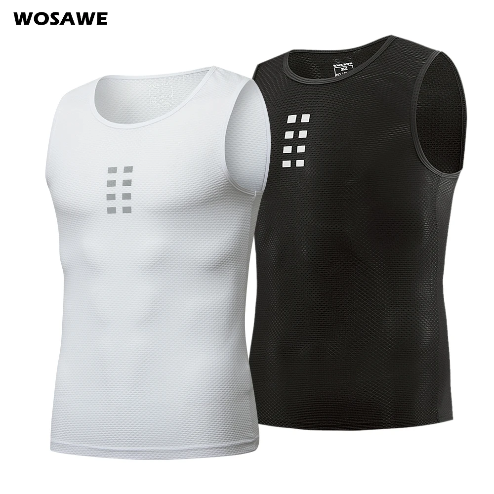 

WOSAWE Cycling Vest High Elastici Cycling Base Layer Jersey MTB Road Bike Bicycle Vest Running Sport Cycling Underwear 2 Color