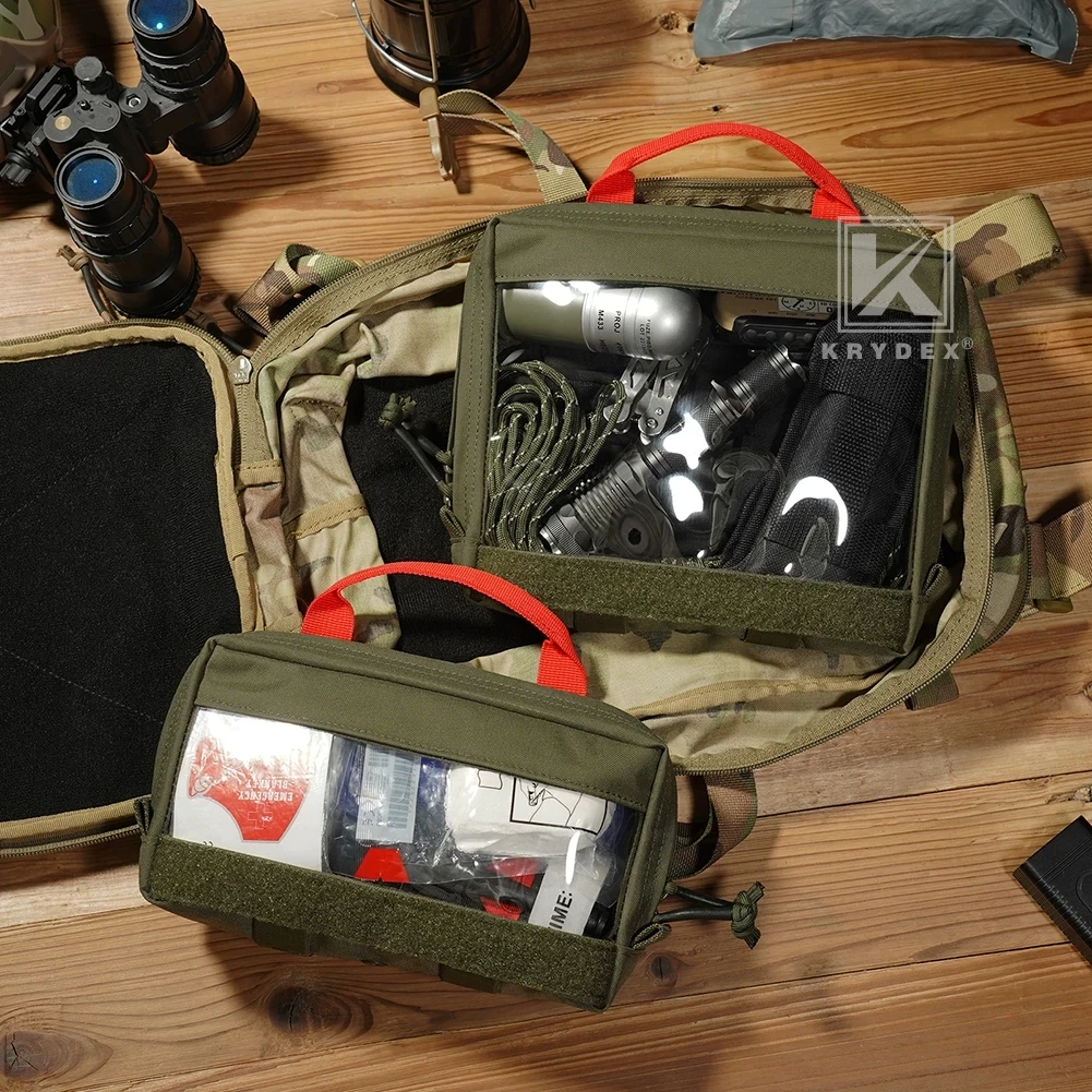 Фото Тактический рюкзак D3 с прозрачным вкладышем-органайзером, большая/маленькая сумка, органайзер для аптечки, сумка для хранения медицинских принадлежностей для кемпинга и путешествий №1