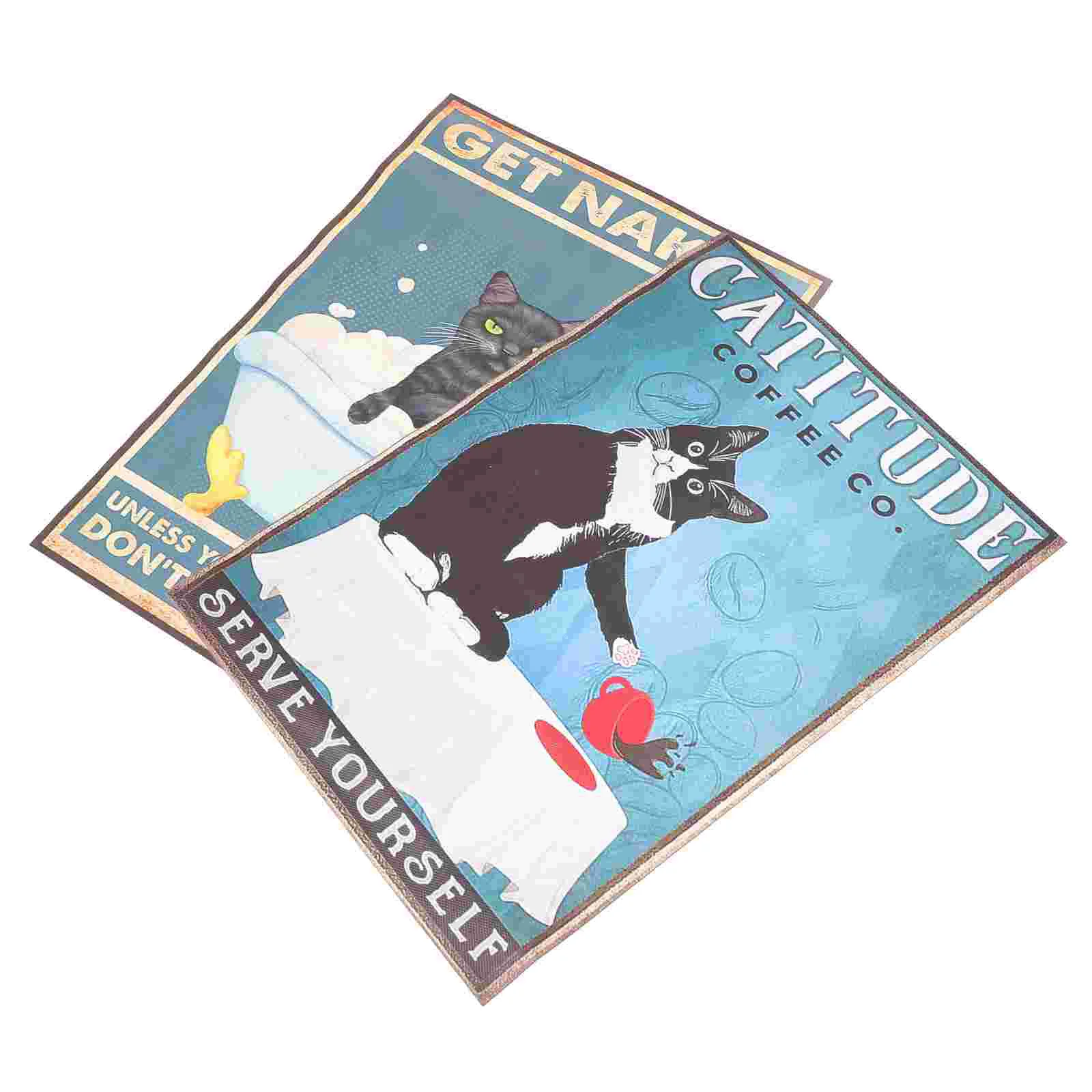 

Metal Signs Pub Vintage Wall Sign Coffee Bar Cat Tin Country Retro Canvas Style Paper Rustic