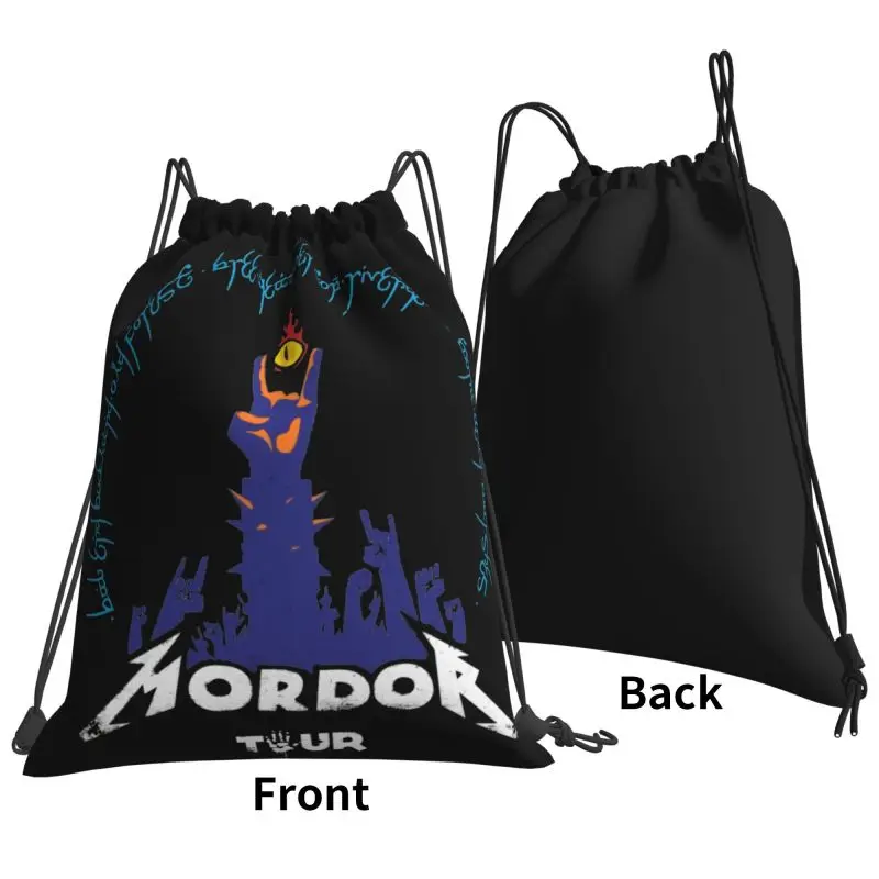 Rock To Mordor Tour Lotr As Album Cover Drawstring Bags Gym Bag Newest Shoe Tote Outdoor Running