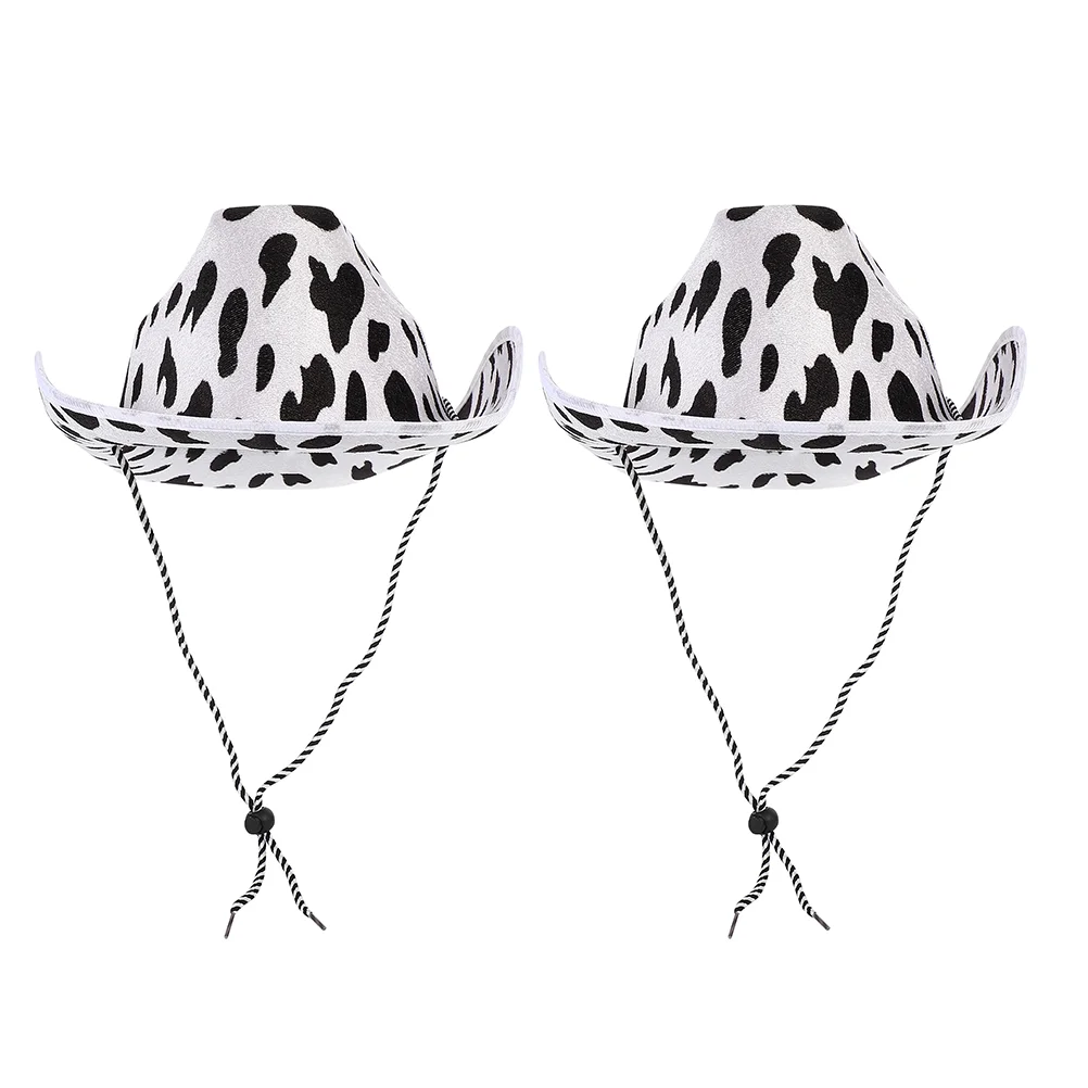 

2 Pcs Hat Headwear Felt Hats Printed Stage Costume Decorative Performing Clown