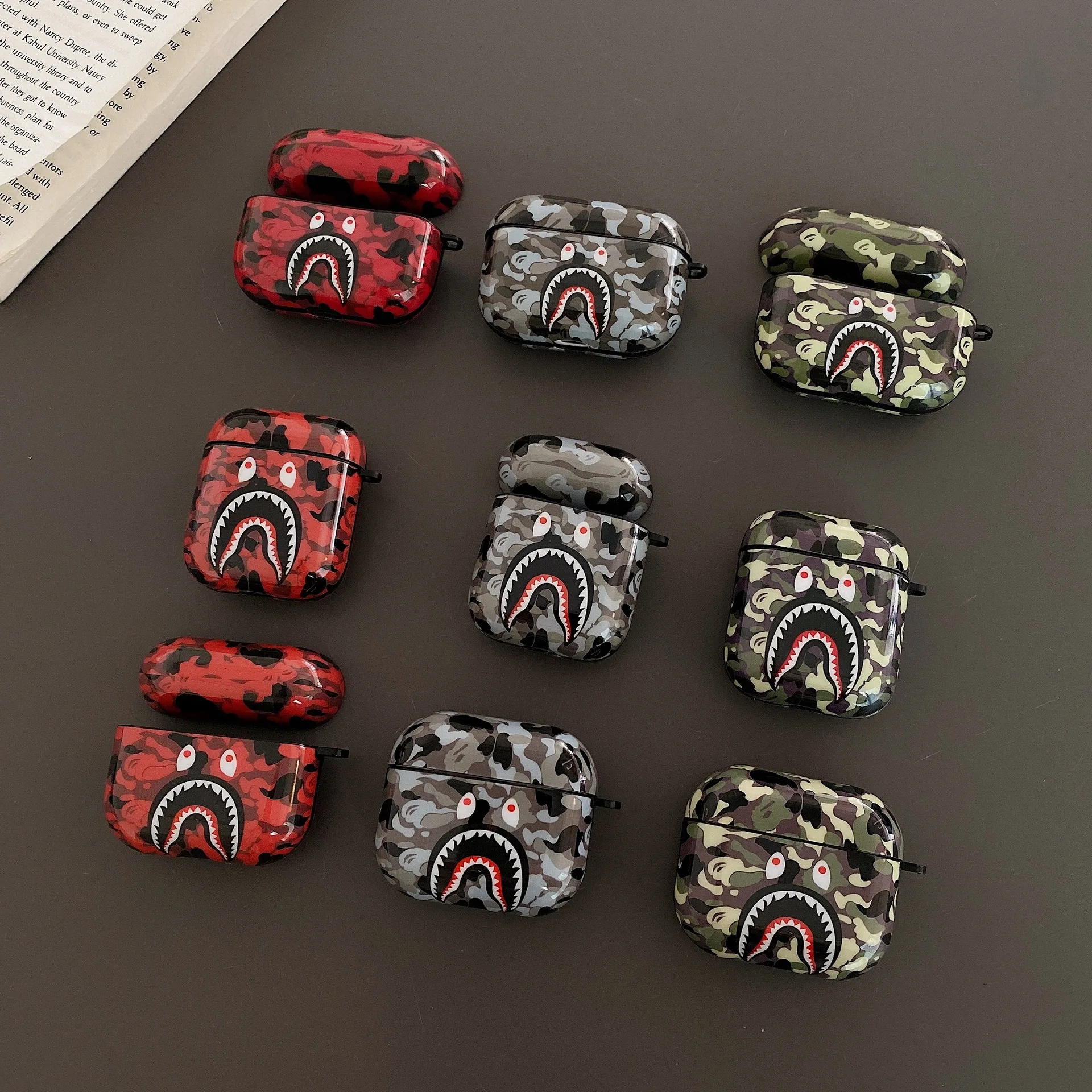 

Camo Shark For Apple AirPods 3 Pro 2 1 Case Cover Earphone Air pods Protective Shell Fashion Cool 2023