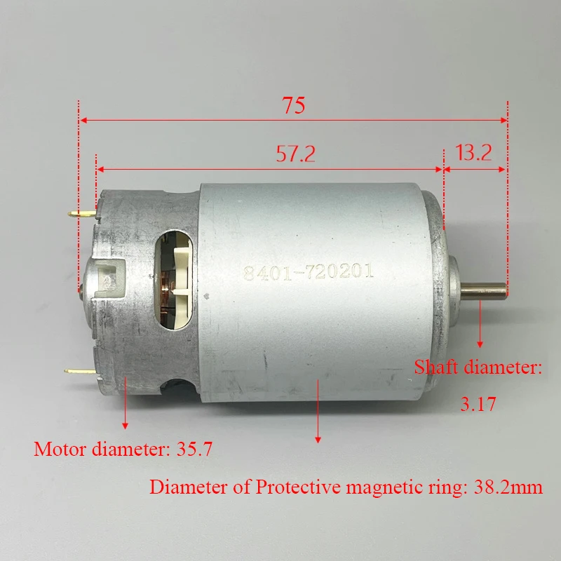 GRS-550VF-7521/75 Электродвигатель с угольной щеткой, постоянный ток, 6-14,4 В, 26600 об/мин, высокоскоростной большой крутящий момент с охлаждающим отверстием для электроинструментов