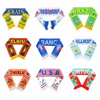 140x16cm knitted football game fans national team scarf 100 acrylic soccer world cup match cheering banner for sports events