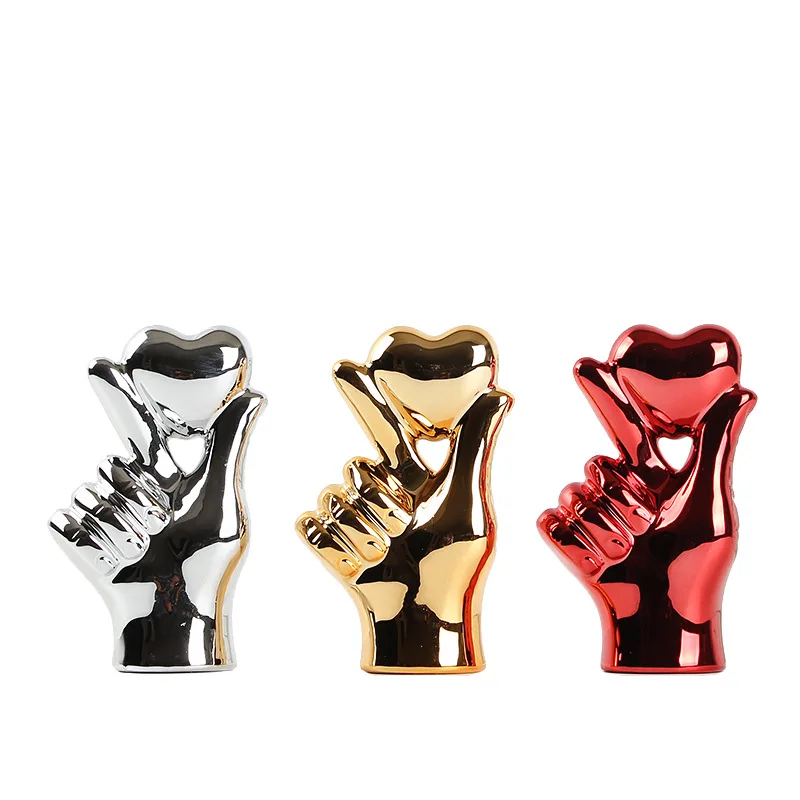 Золотистые и Серебристые керамические украшения на День святого Валентина жесты