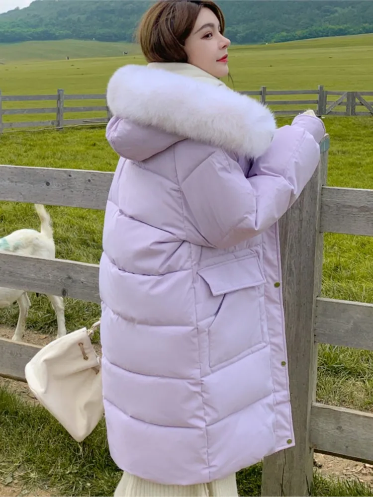 New 2022 Women Winter Thick Hooded Cotton Padded Coats Female Korean Style Clothes Ladies Oversize Coat