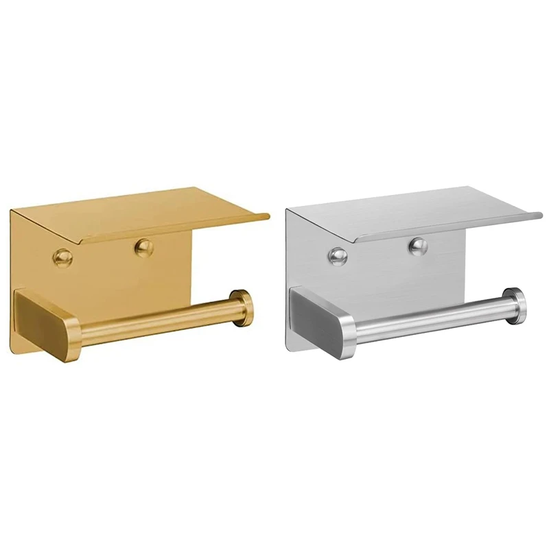 

Toilet Paper Holder With Shelf, Rust-Proof Bathroom Toilet Paper Towel Roll Holder