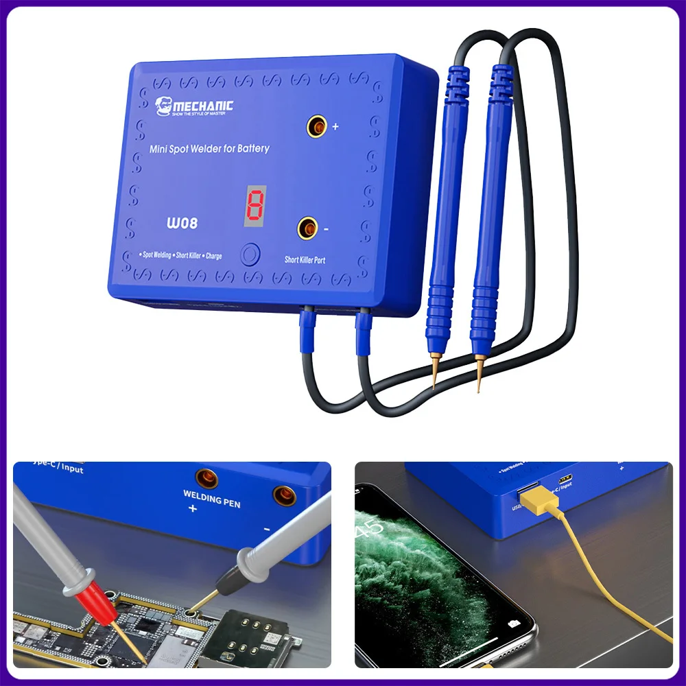 Портативный Аппарат для точечной сварки MECHANIC W04 W08 сварщик никелевого листа с