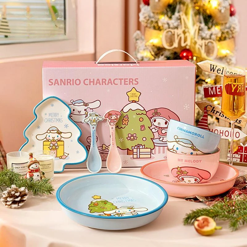 Kawaii Sanrio керамическая посуда рождественские подарки аниме мультфильм Cinnamoroll My Melody