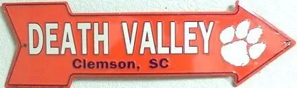 

Clemson Death Valley Arrow Sign 45x16cm
