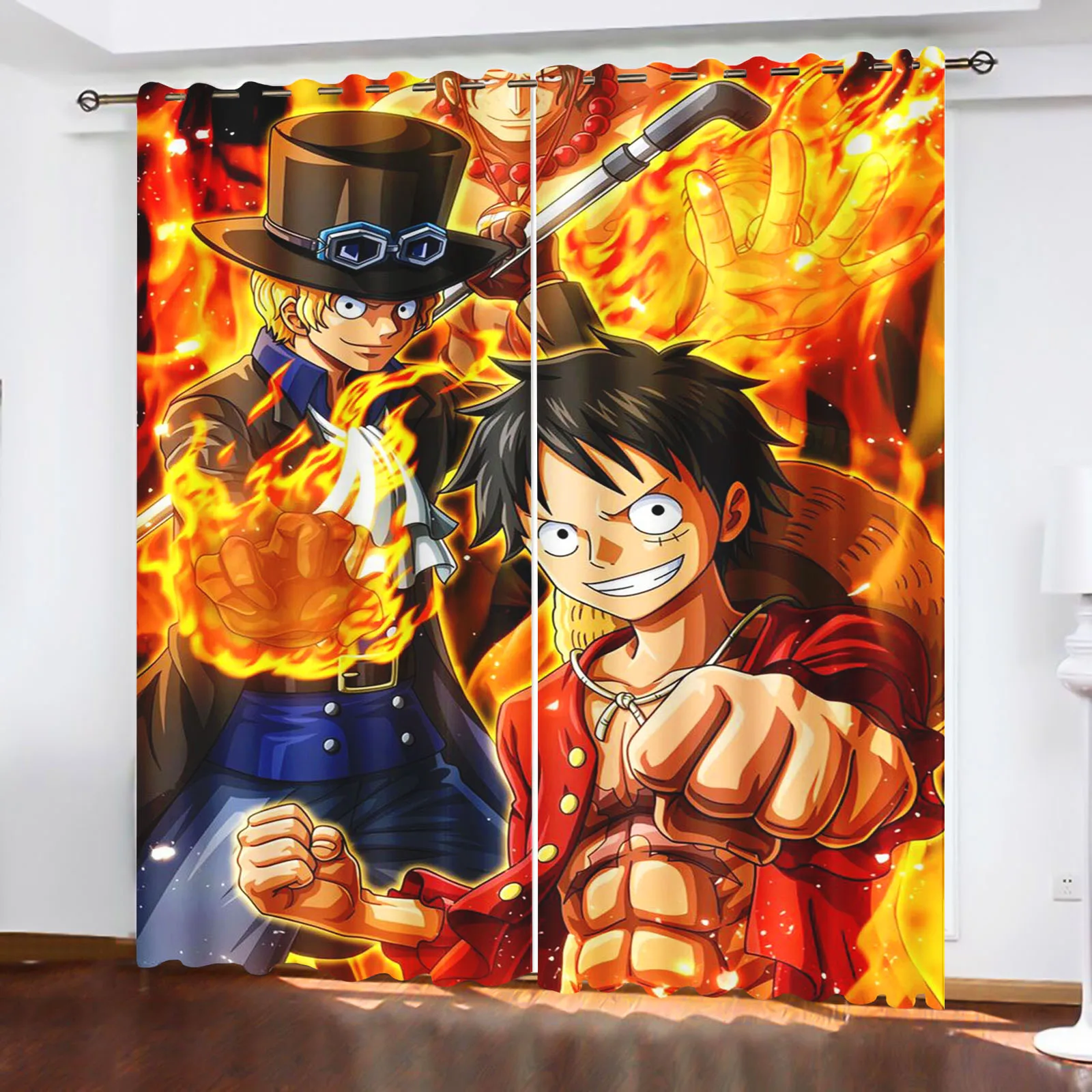 Домашняя мультяшная занавеска Monkey D Luffy цельная с милым рисунком светильник