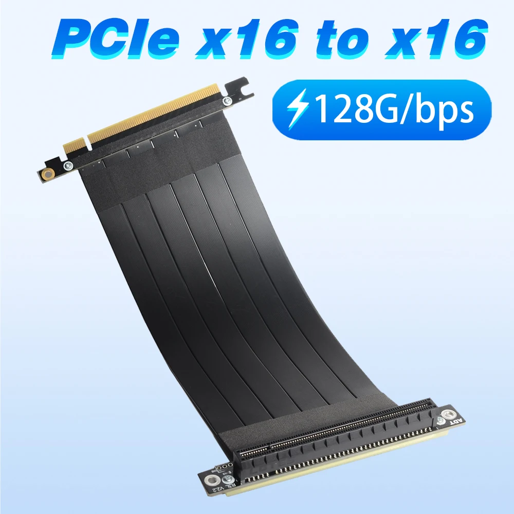 Кабель-удлинитель ADT PCI-E X16-16X 3,0 штекер-гнездо, Графическая карта, компьютерная плата, плата расширения PCI Express, удлинитель, лента 128G/Bps