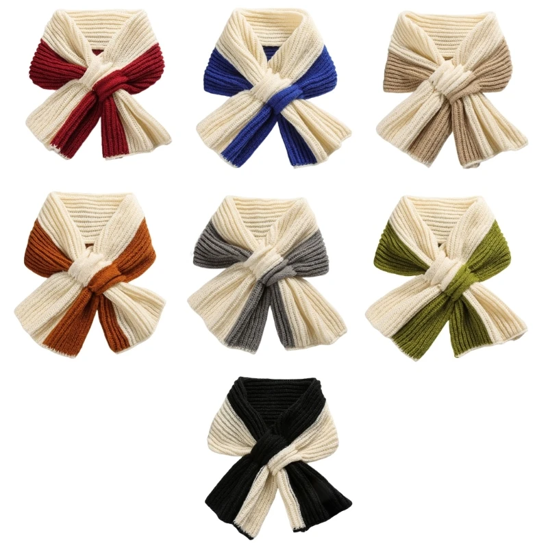 

Зимний женский вязаный шейный платок, шарф для шеи, симпатичный шейный обогреватель