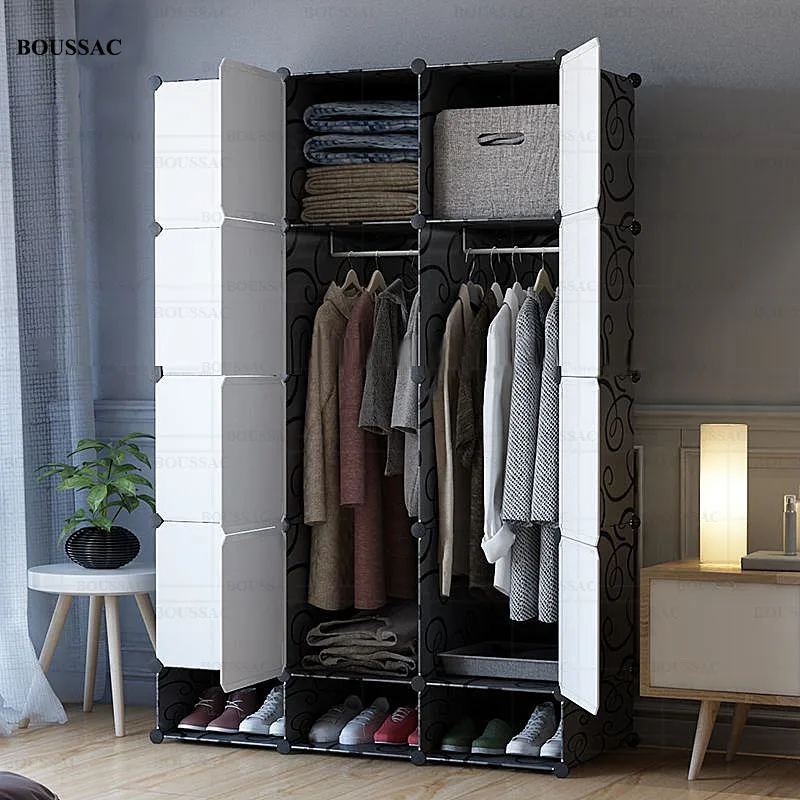 

Simple Modular Wardrobe DIY Assembled Clothing Closet Bedroom Dustproof Clothes Organizer Holder Clothes Hanger Home Furniture