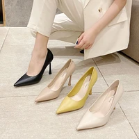 women high heels women casual shoes microfiber solid pointed stiletto heel shallow mouth non slip women shoes