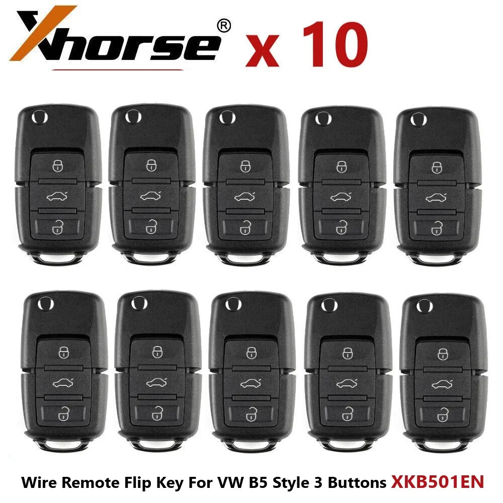 

10pcs/Lot XHORSE XKB501EN Wired Universal Remote Key for Volkswagen B5 Type 3 Buttons for VVDI Key Tool English Version