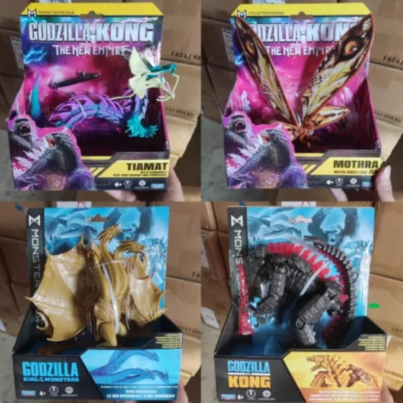 В наличии Playmates Godzila X Kong Фигурки Shimo King Figura Ghidorah Tiamat Фигурка Империя Аниме Подарок