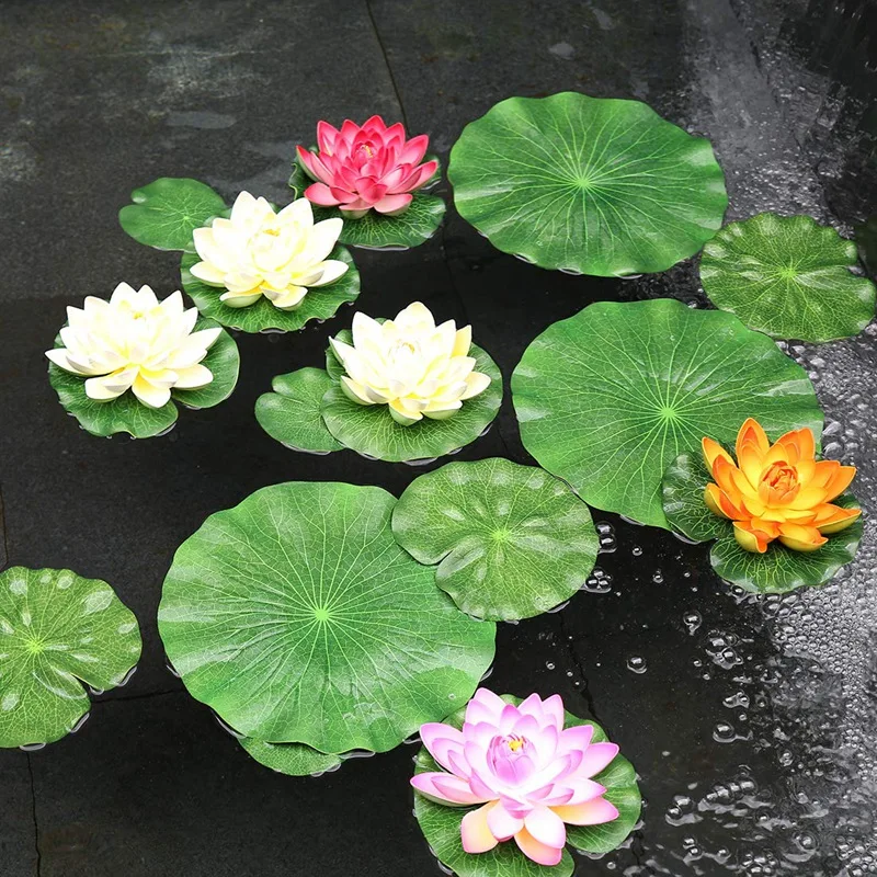 

Artificial Floating Foam Lotus Leaves Decor for Pond Aquarium and Stage Realistic Lotus Foliage Green Plant for Fish Pool