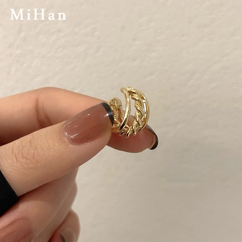 

Mihan Modern Jewelry 1 PC Earcuff Earrings Simply Design Geometric Hollow Metal Earcuff Without Piercing Earrings Party Gifts