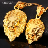 collare big lion head pendant men jewelry goldsilverblack color frigaro chain big animal hiphop necklace women p585