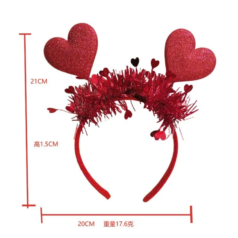 Красная фетровая повязка на голову в форме сердца