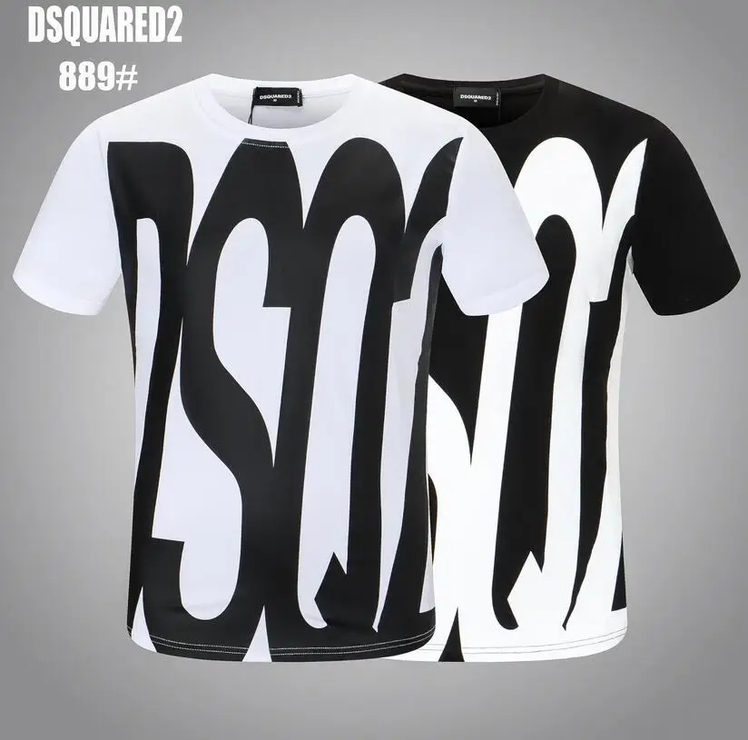 

22 FW Summer 1964 Dsquared2 Men/WomenHip-Hop Round Neck Short-Sleeved T-shirt Cotton Locomotive Letter Printing Casual Tee