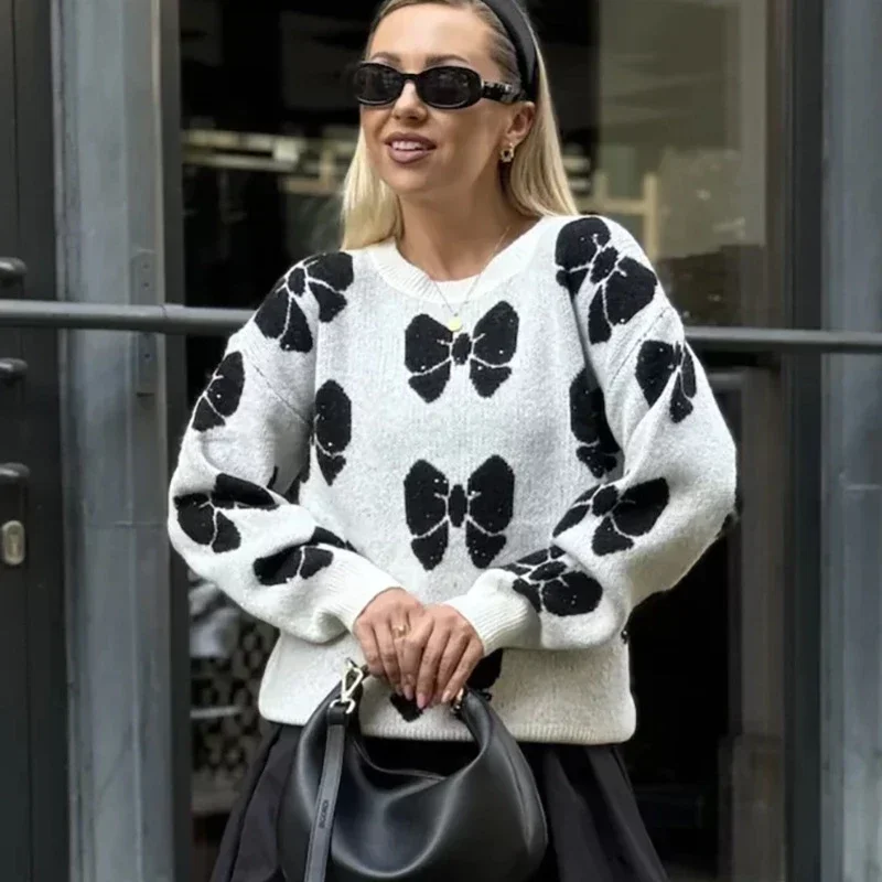 Женский пуловер с круглым вырезом свитер дизайнерские нишевые топы Свитер С