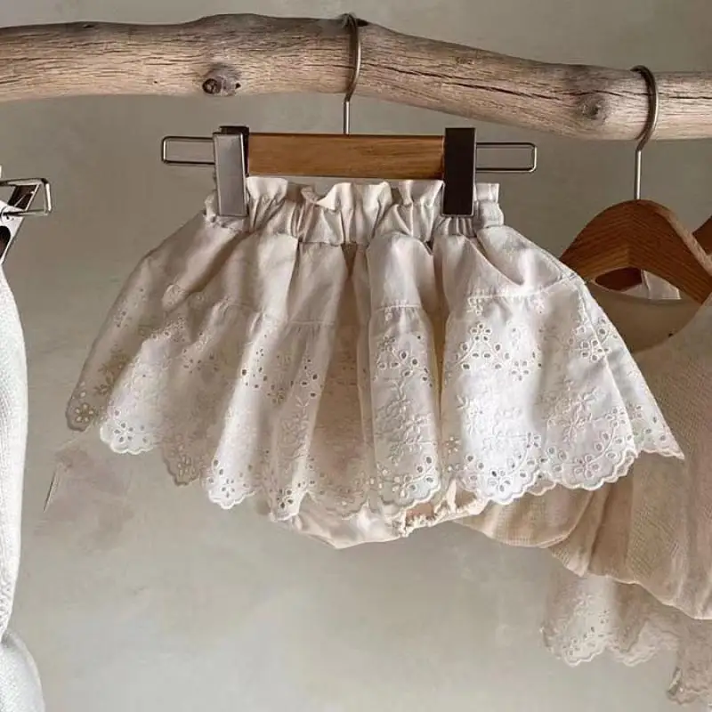 2023 New Toddler Girl Lace Shorts Infant Girl Ruffled Skirts Fashion Princess Baby Shorts Skirts Newborn Girls Clothes 0-24M