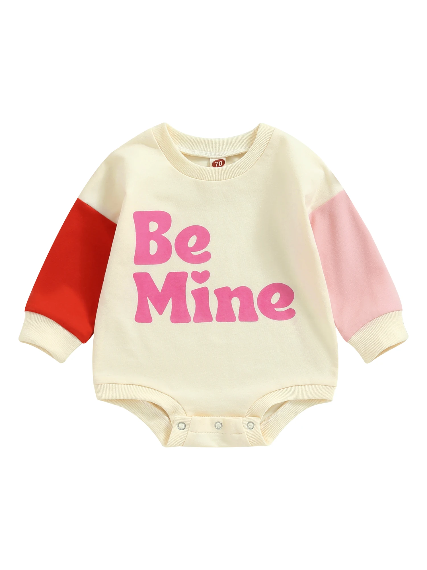 

Fayueye Baby Girl Boy Valentines Day Romper Letter Print Long Sleeve Crewneck Romper Babe Rainbow Triangle Jumpsuits Newborn