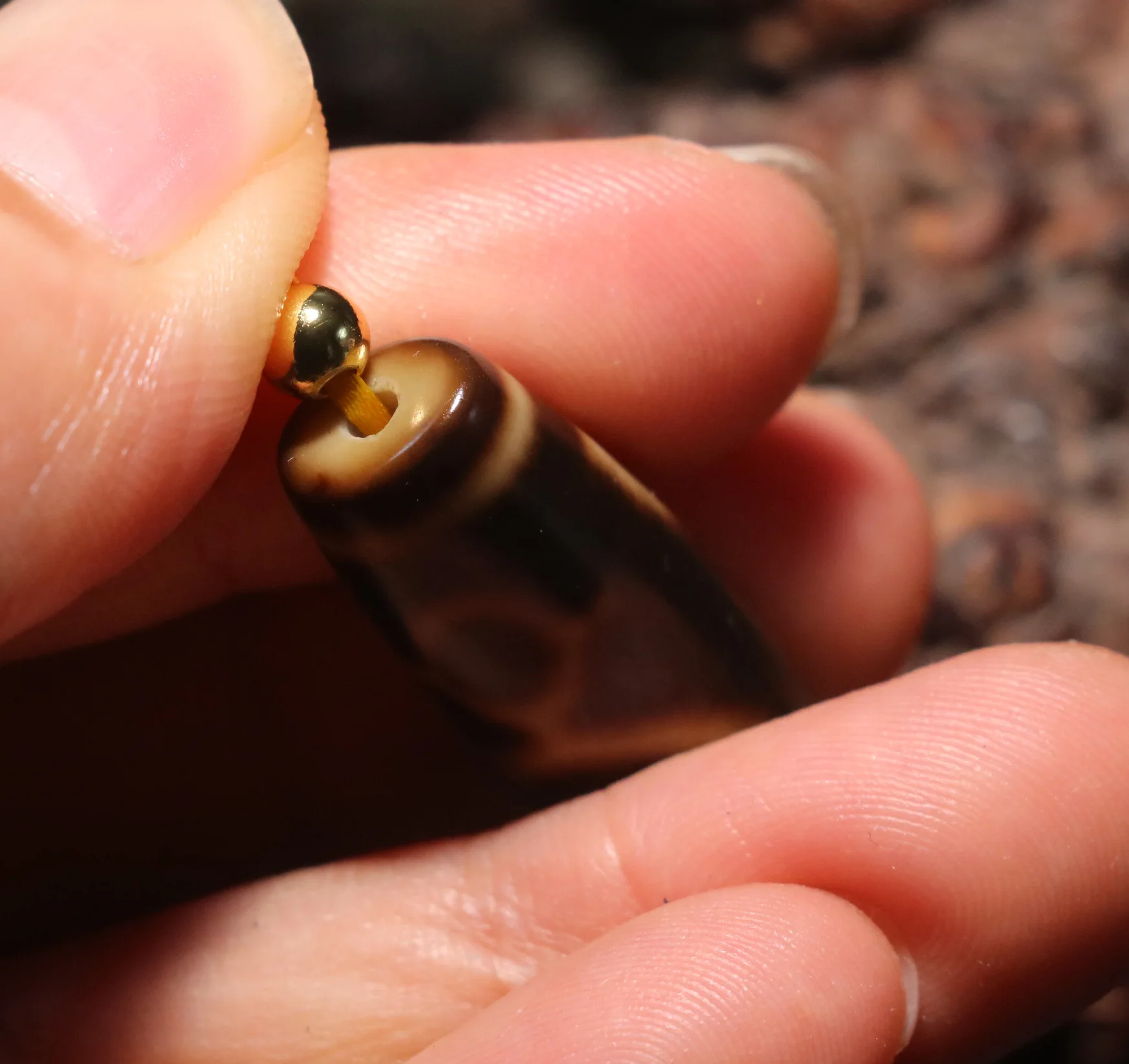 Treasure Magic Energy Тибетский Старый Агат 2 Богатство Бог Фигурка Символ бусины дзи Totem