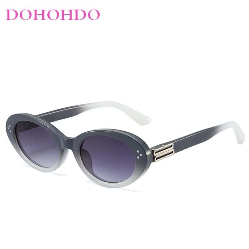 Новинка 2024, Овальные Солнцезащитные очки Y2K в стиле «кошачий глаз», женские модные высококачественные очки в стиле панк, солнцезащитные очки в стиле ретро с фотографией, женские очки
