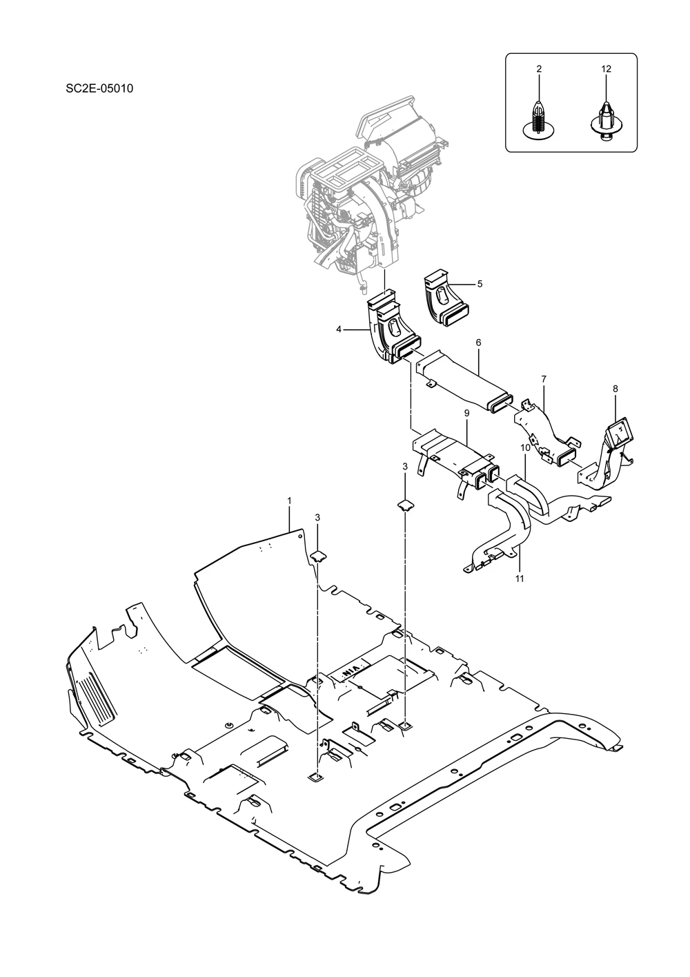 Для Byd Atto3 Yuan Plus 2021-2025 Sc2e-05010 Carpet для автомобильных инструментов