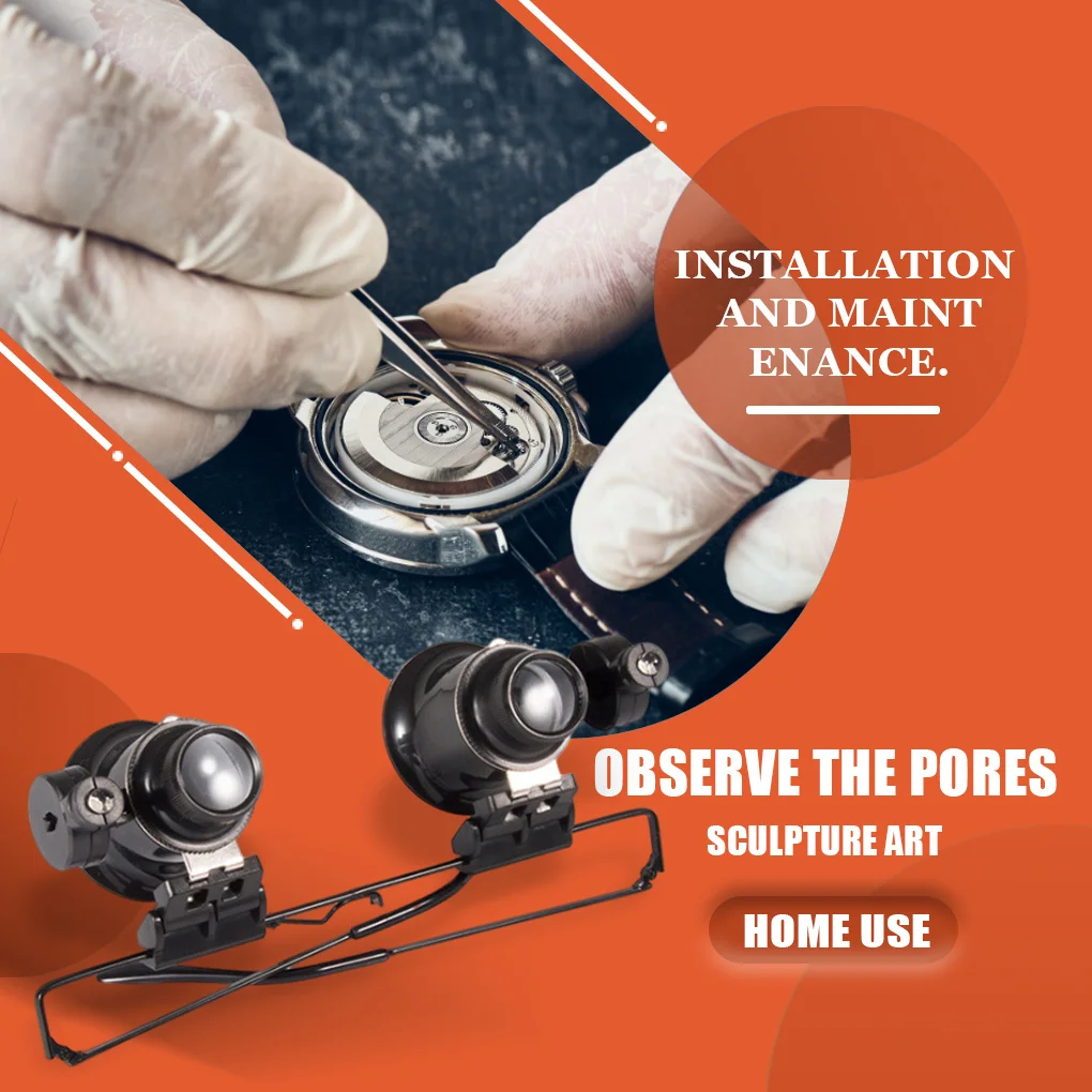 

Magnifying Glasses with LED Lights Jeweler Magnifier Head Mount Universal Adjustable Loupe Electronics Gadgets