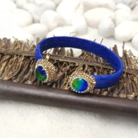 european and american style glass pearl interface leather bracelet ladies personality trend elegant jewelry